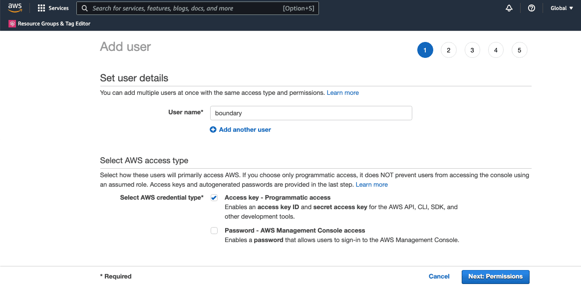 AWS IAM User Details