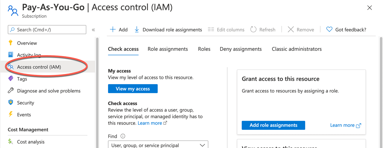 Azure subscription access control